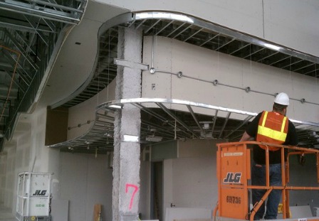 Figure 2 – Artek, an architectural millwork company, partnered with R.D. Wing Co. to design the Art Frieze Ribbon and fabricated the steel support structure to hold it in place.